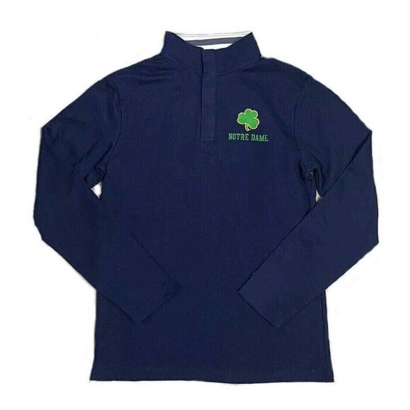 Notre Dame Fighting‎ Irish Mens Sweatshirt Navy Mock Neck Fighting Irish Medium - Picture 1 of 7